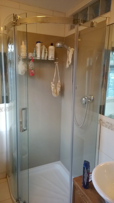 Painted Glass Shower
