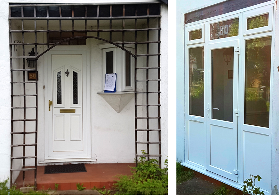 Vale Door before and after